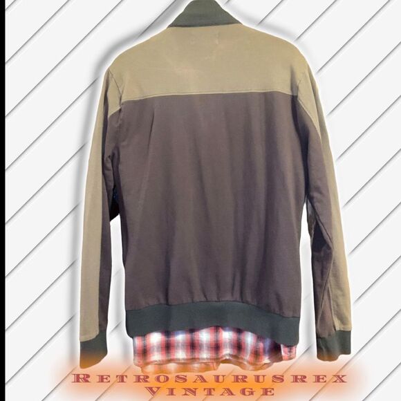 𝅺vintage Penguin Zipper Retro High Collar Brown Sweatshirt, Large - Picture 3 of 6